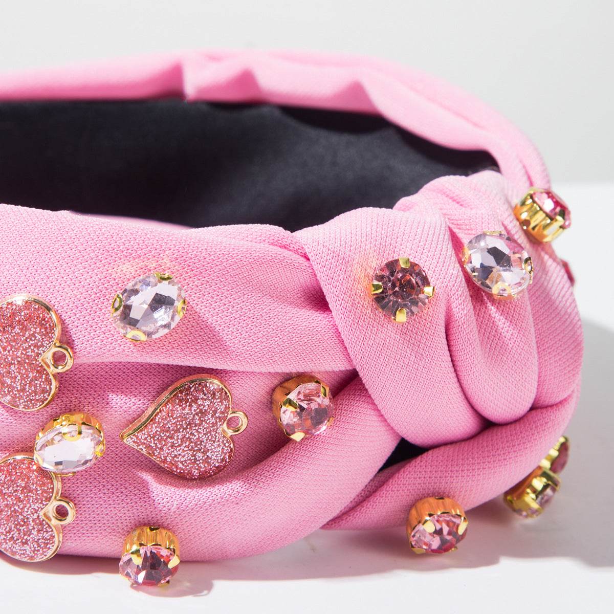 Wide Top Knot Headband With Love Heart
