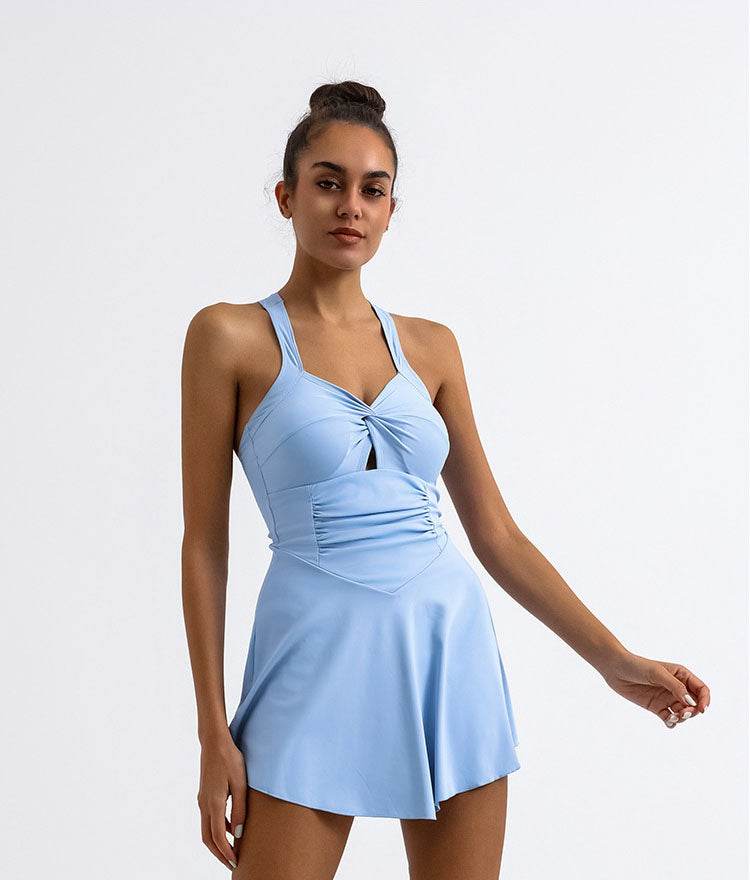 Cross Back Tennis Dress with Built Short