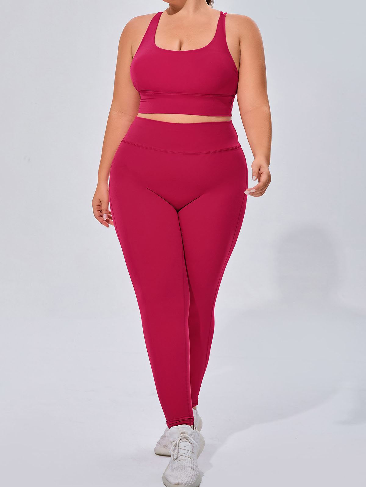 Workout Sets with Cross Strap Sports Bra and Legging