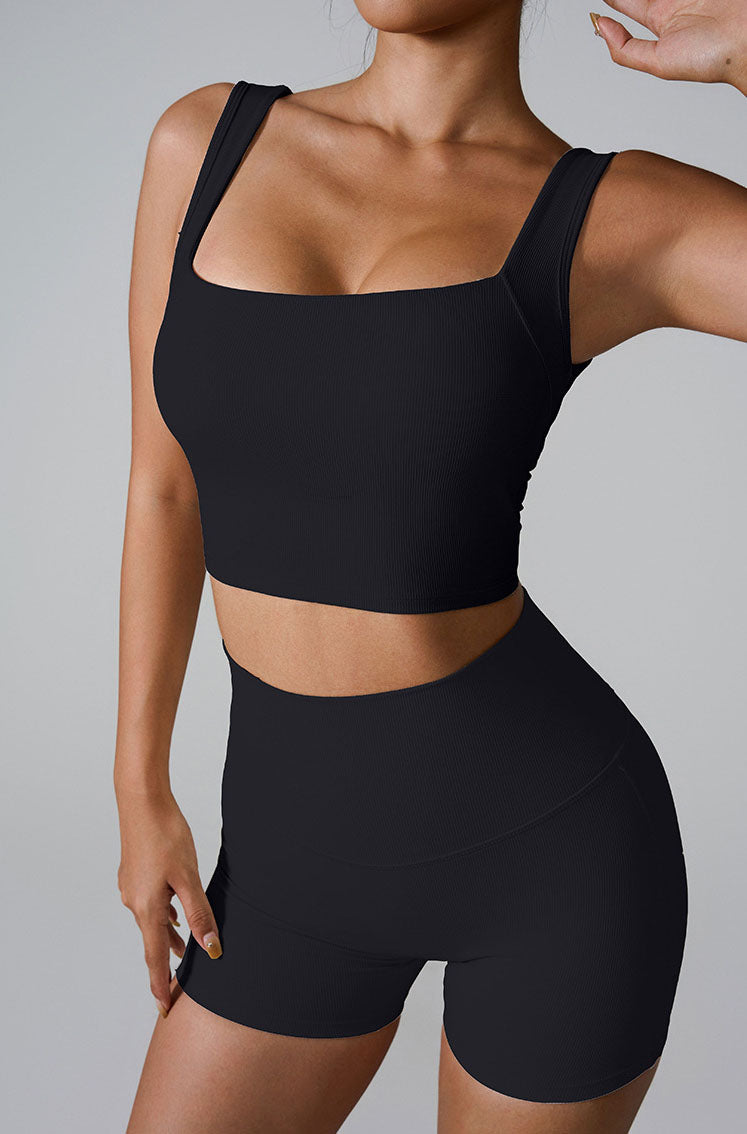 Sleeveless Square Neck Workout Yoga Training Crop Tank Top