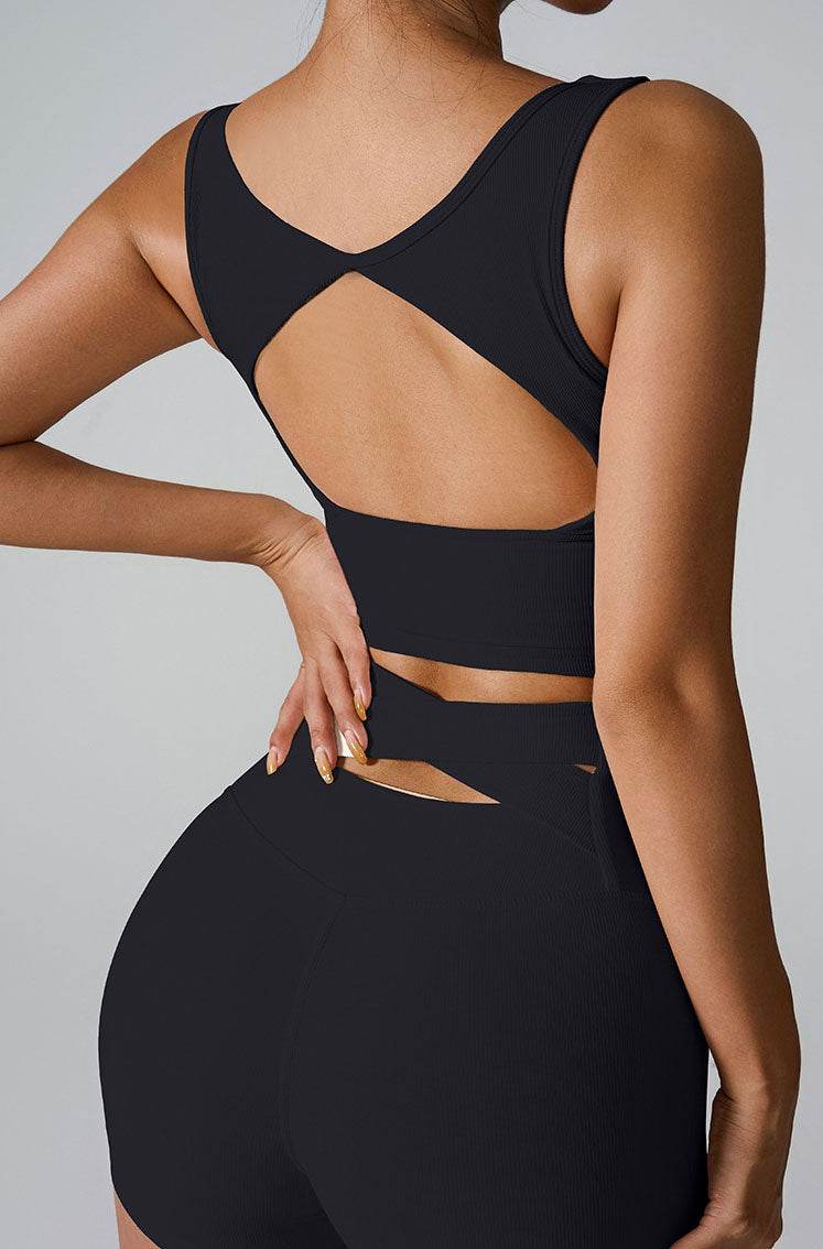 Sleeveless Square Neck Workout Yoga Training Crop Tank Top