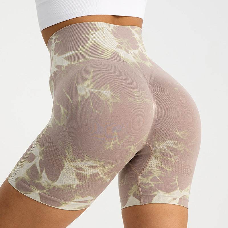 Tie Dye Print High Waist Yoga Short