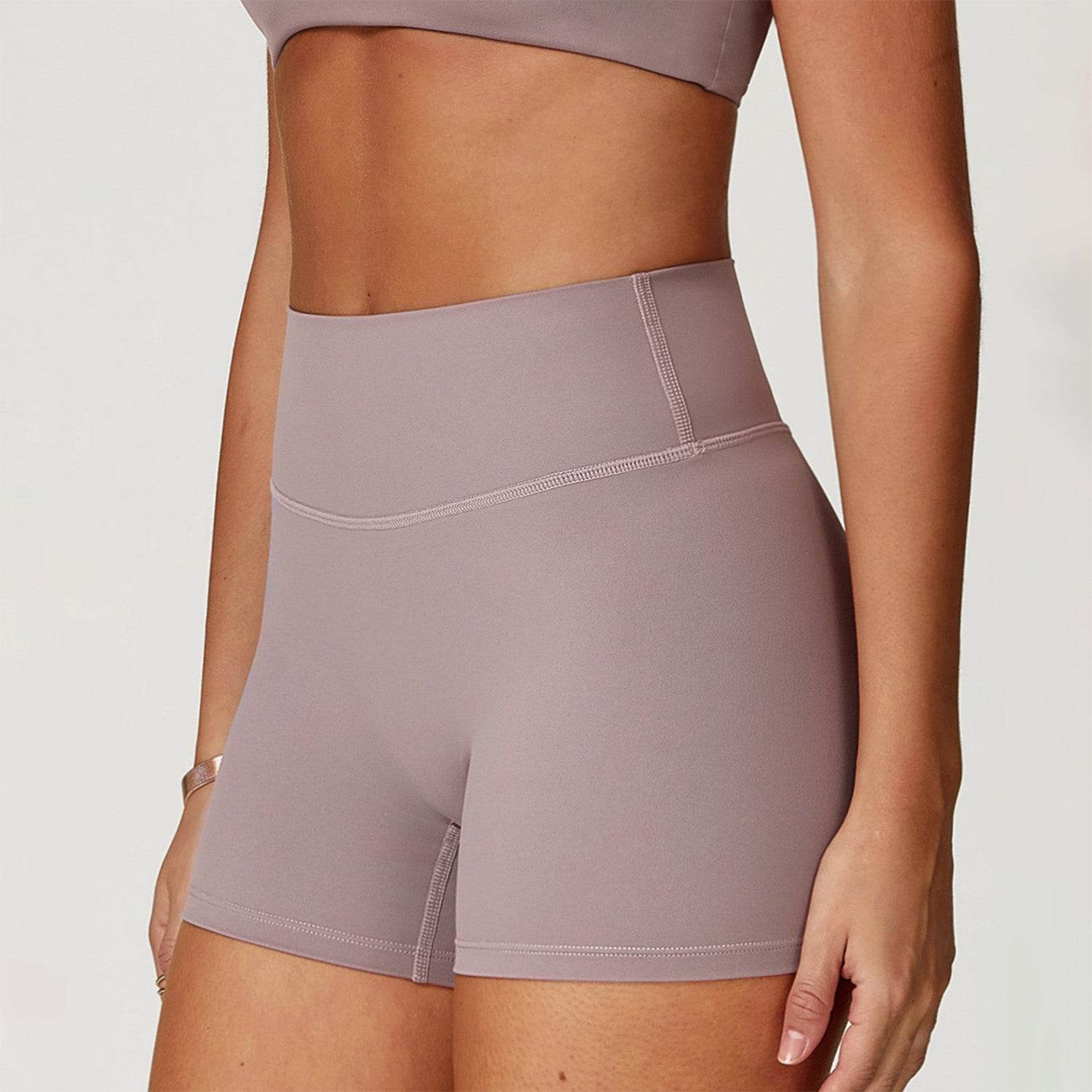No Front Seam High Waist Biker Shorts -