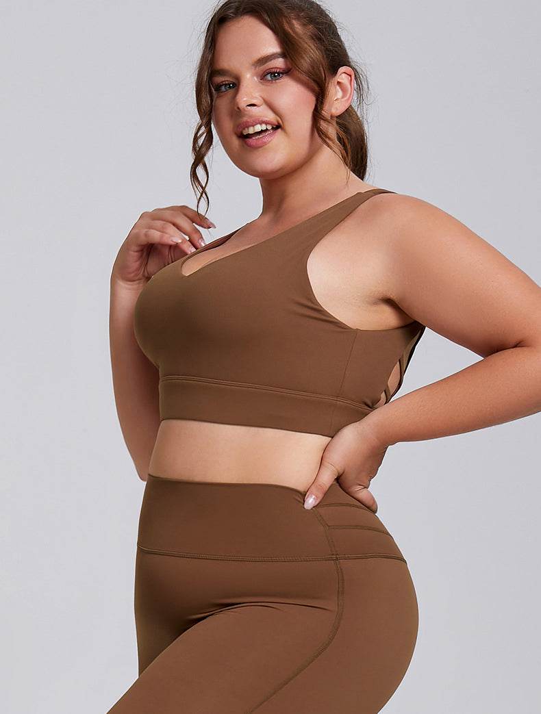 V Neck Cross Back Sports Bra