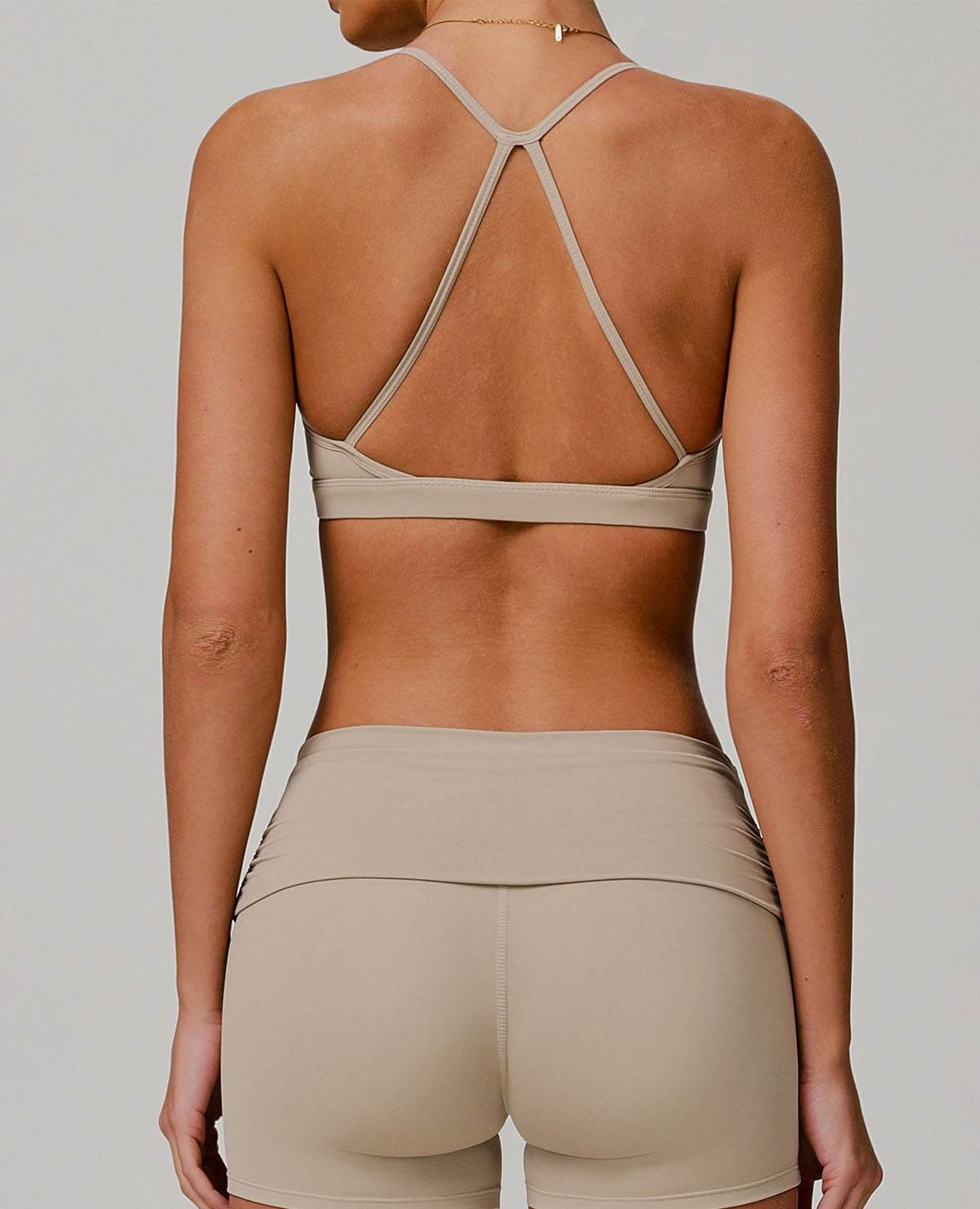 Strappy Criss-Cross Back Sports Bra with Removable Pads