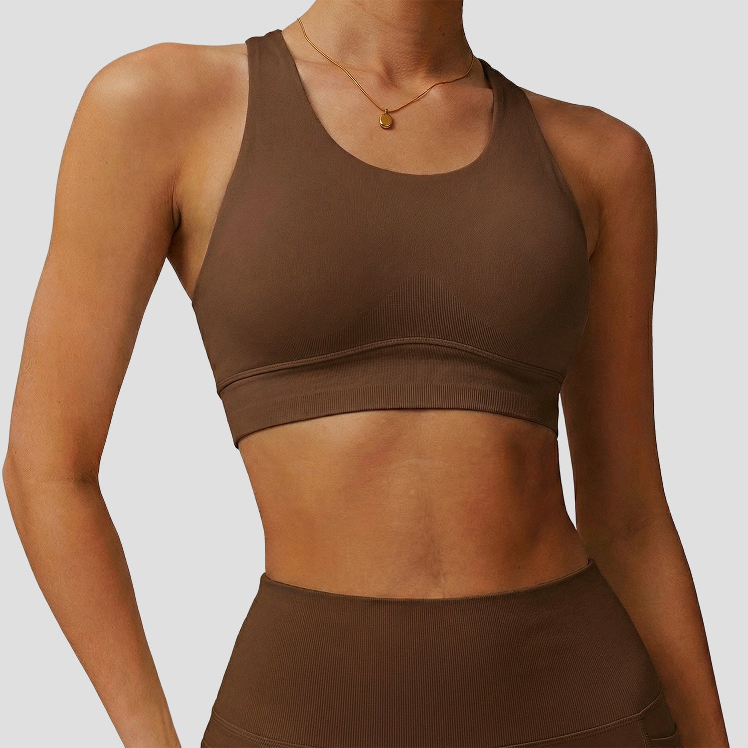 U-Shaped Neckline Yoga Tank Tops Criss Cross Back Sports Bra