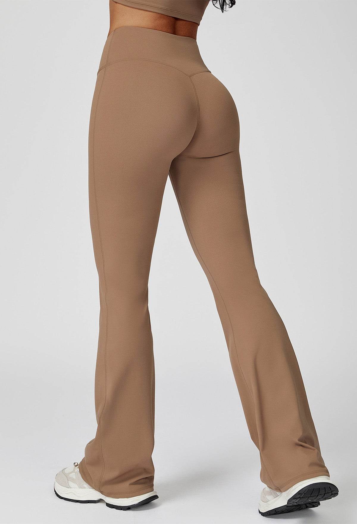 No Front Seam High Waist Sports Flared Leg Pants