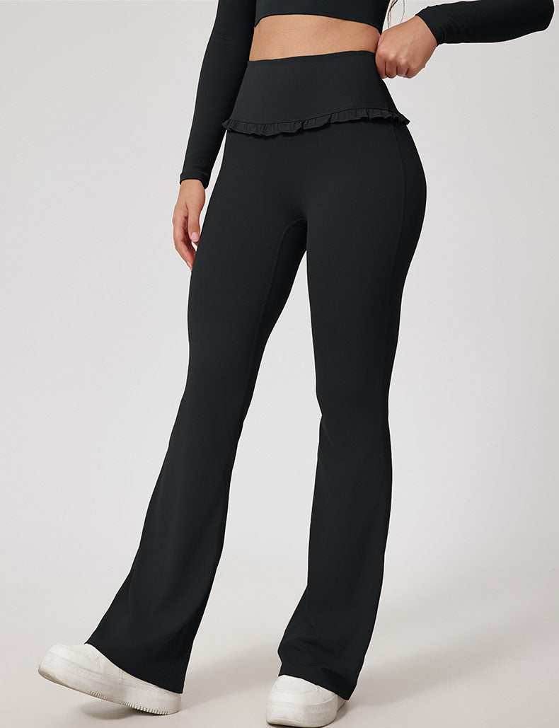 Yoga Flounce Flare Leggings - Black