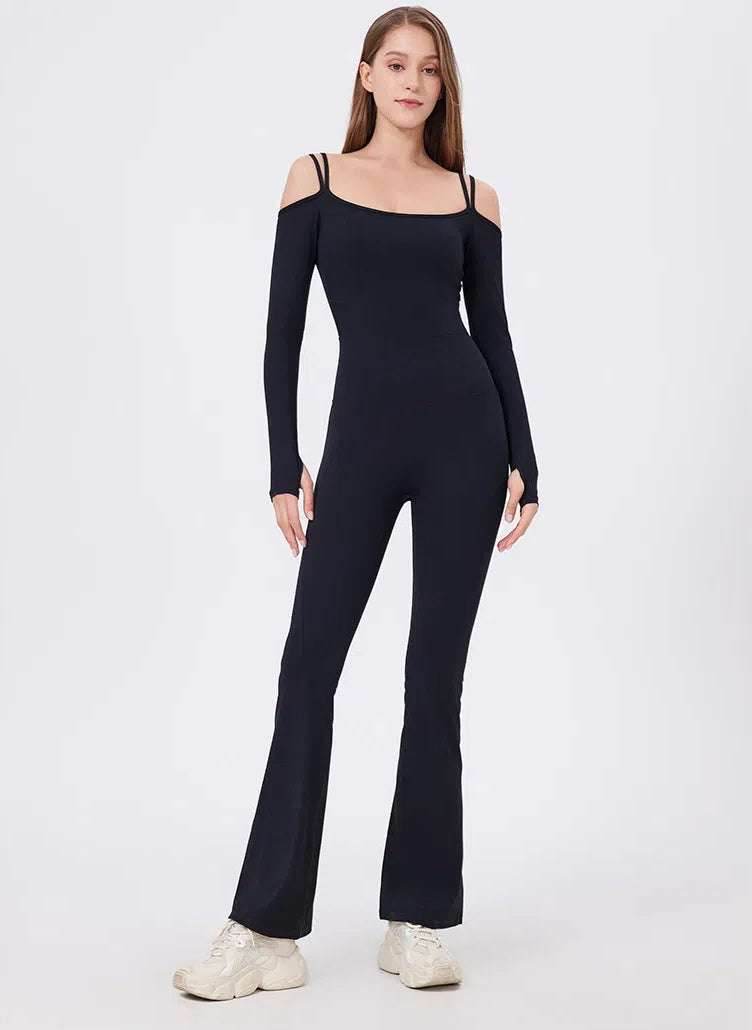 Long Sleeve Strapless Sports Jumpsuit
