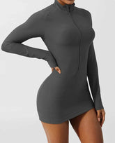 Skinny Long Sleeve Yoga Short Length Dress