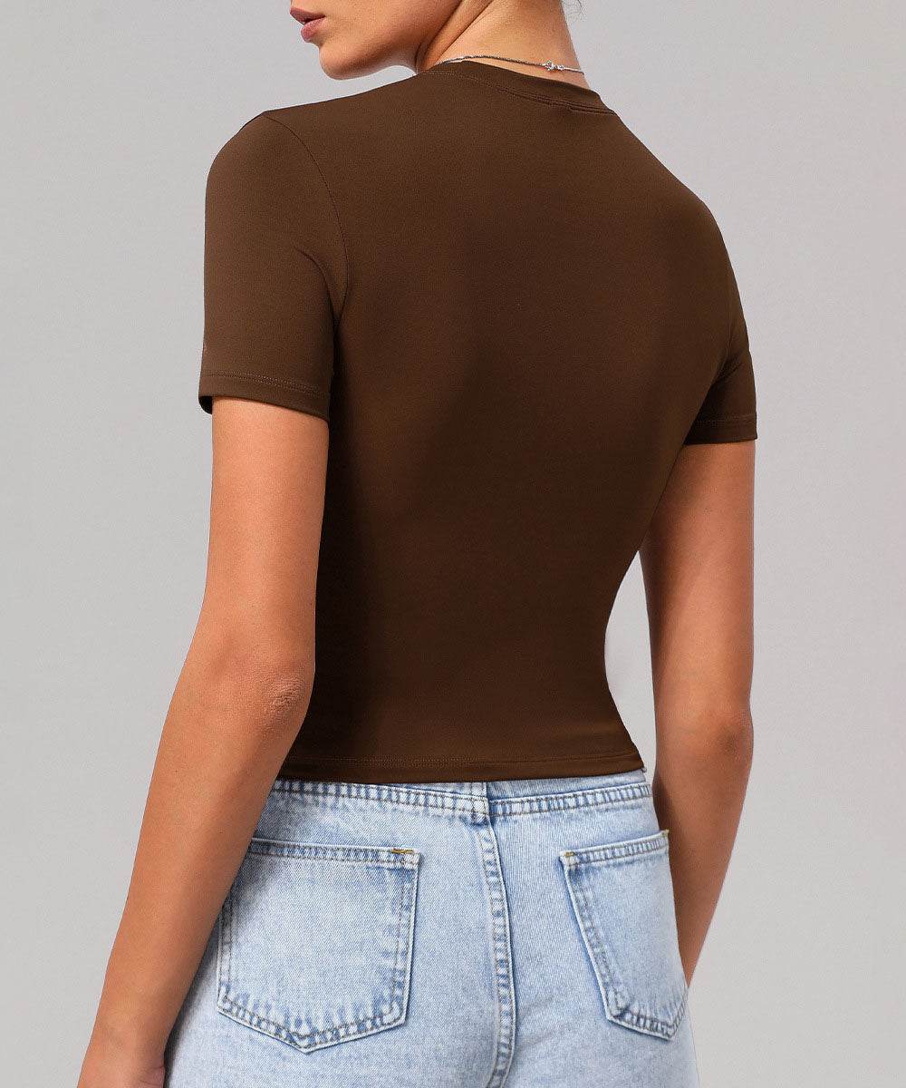 Short Sleeve Slim Fit Tops Crew Neck T-Shirts