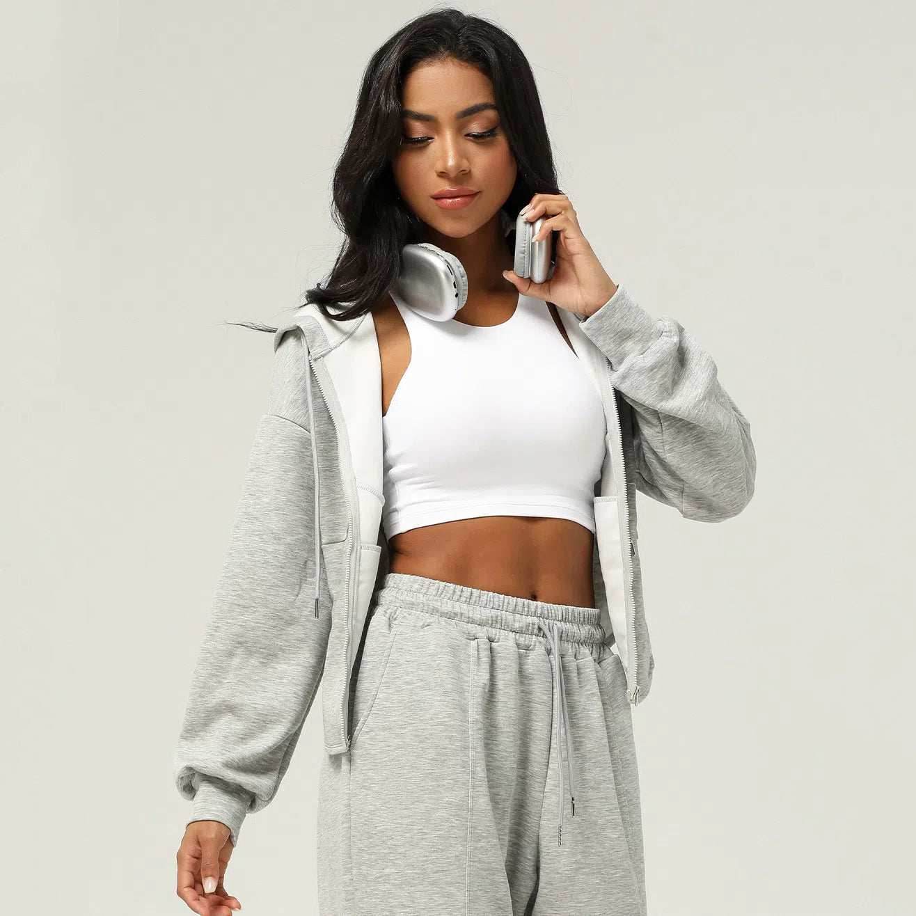 Long Sleeve Sports Coat With Hoodie -