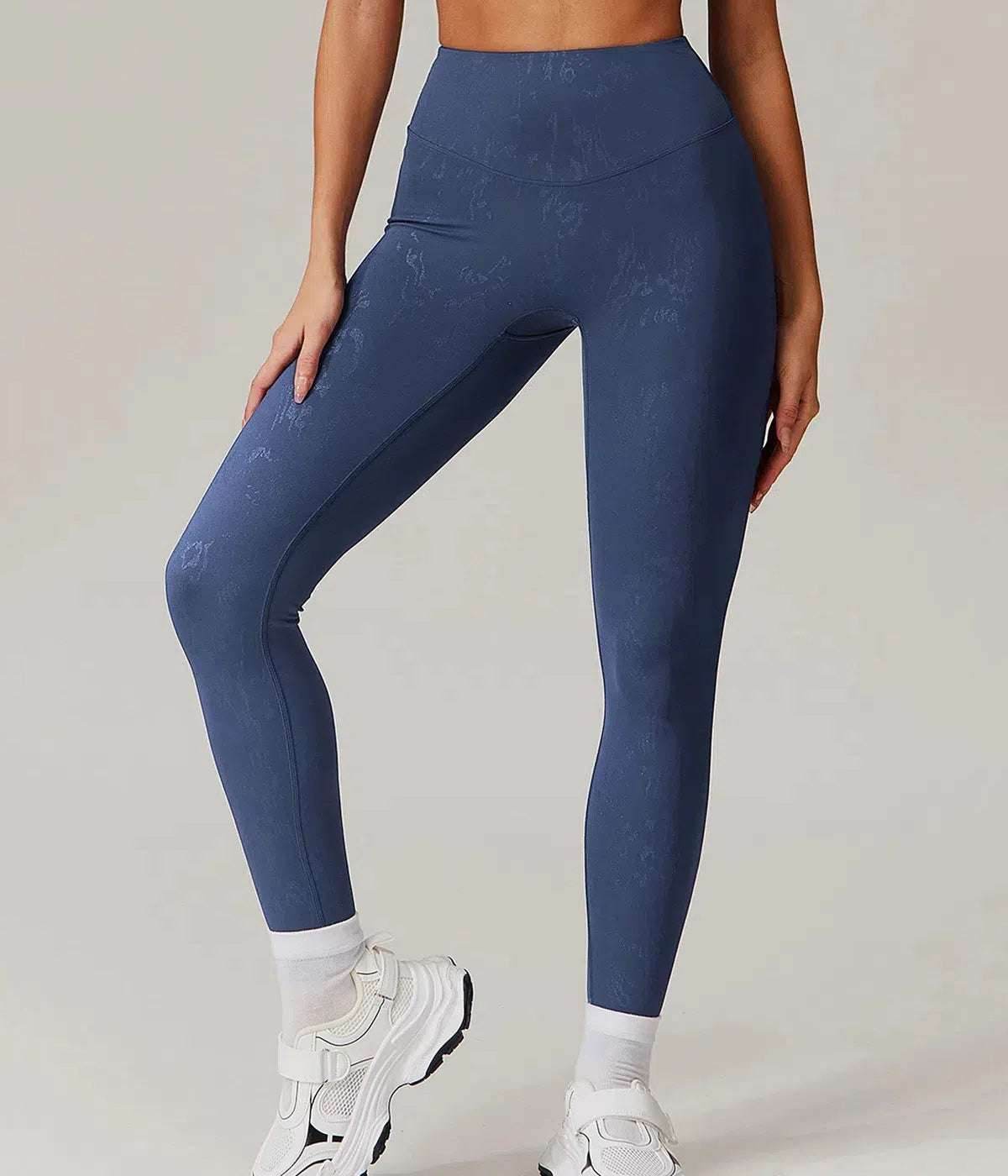 High Waist Yoga Leggings With Gold Blocking Pattern
