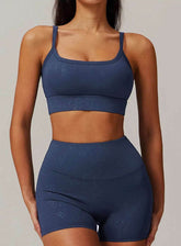 Sports Bra With Gold Blocking Pattern