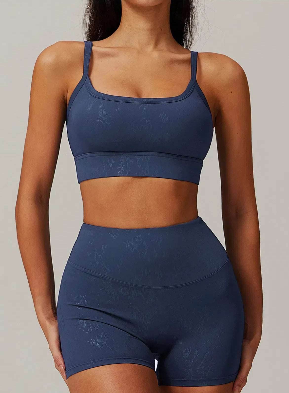 Sports Bra With Gold Blocking Pattern