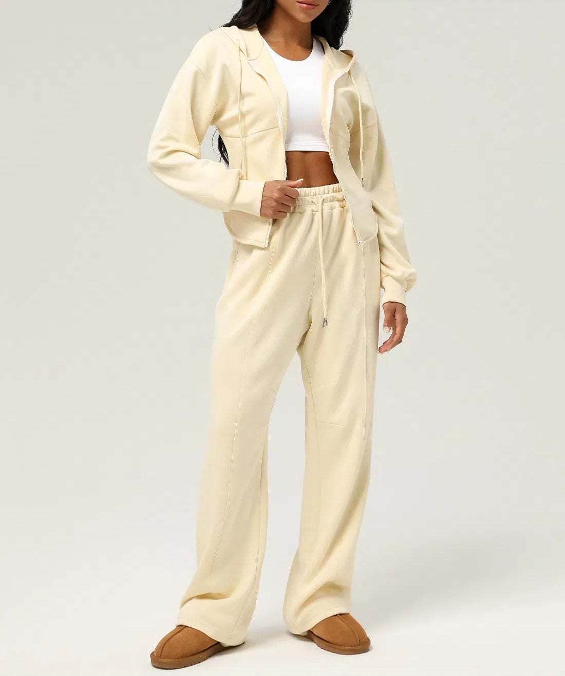 Casual Sportswear Sets with Hooded Sweatshirt and Pant