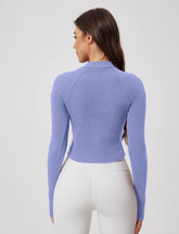 Slim Fit Fitness Zipper Jacket with Thumb Hole