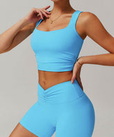 Low Square Neck Cropped Yoga Tank Top