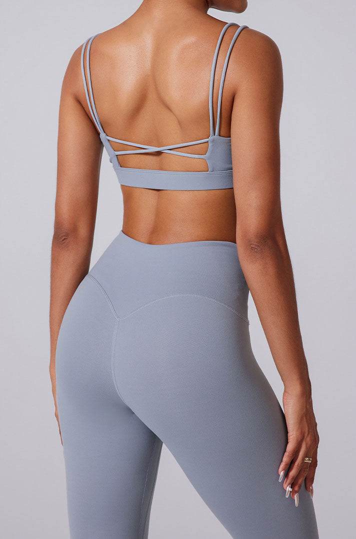 Triangle Cups Cross Back Sports Bra
