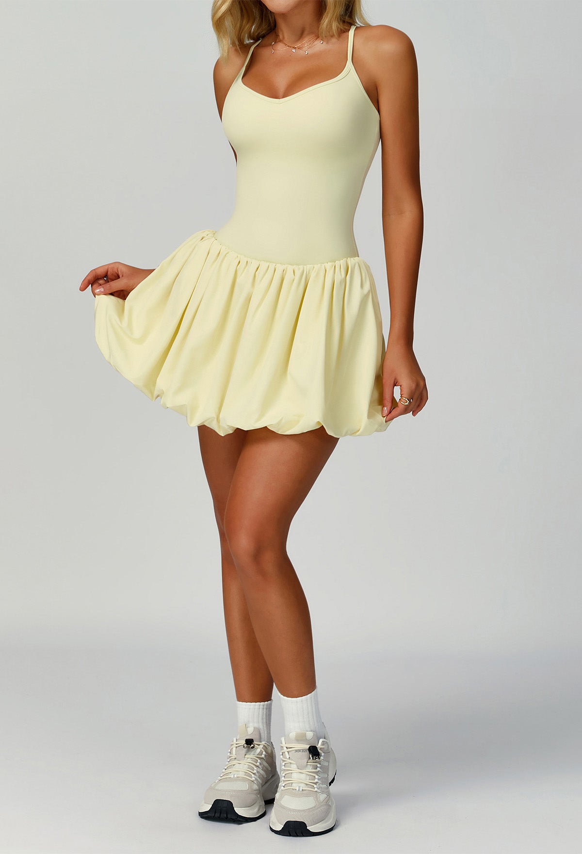 Cross Back Tennis Dresses with Short and Pocket