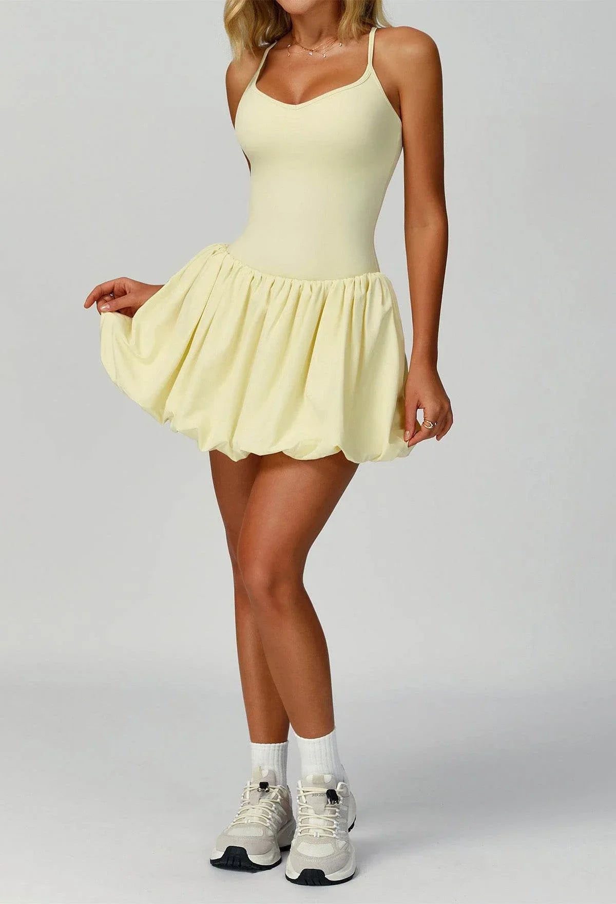 Cross Back Tennis Dresses with Short and Pocket -