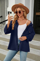 Casual Long Sleeve Button Down Shirt Coat