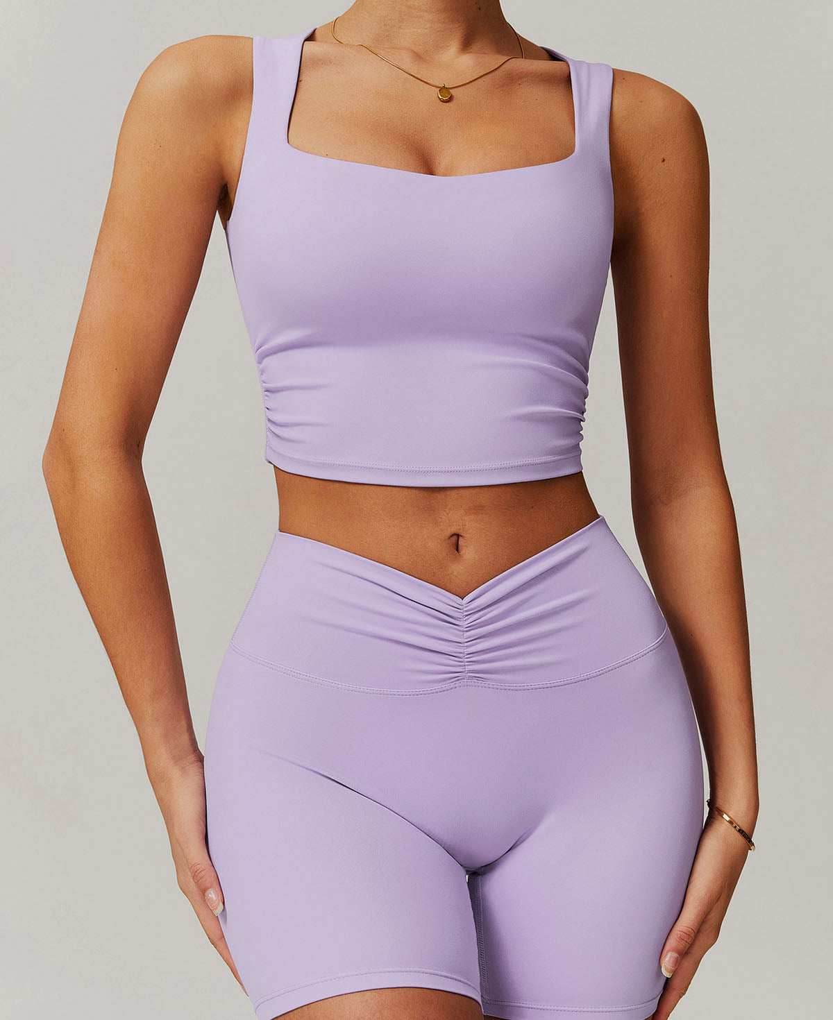 Activewear Set with Tank and Short - Lavender