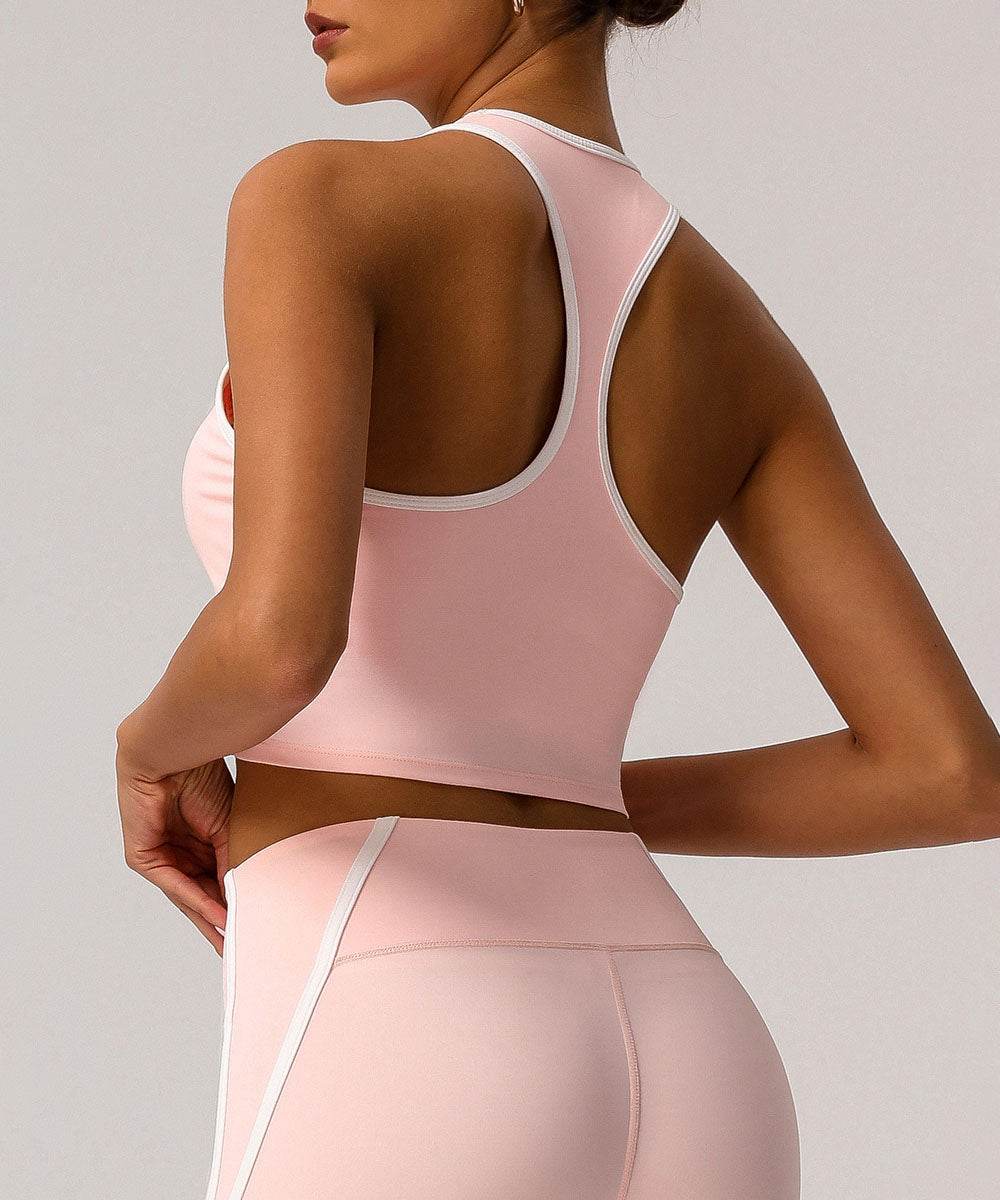 Workout Crop Tank Tops Racerback Bra with Chest Pads -