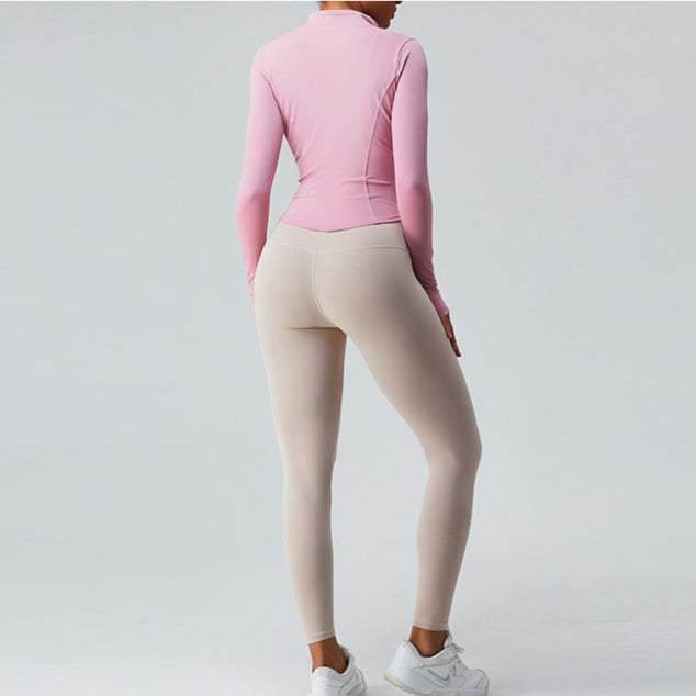 Cropped Full Zip Slim Fit Athletic Jacket