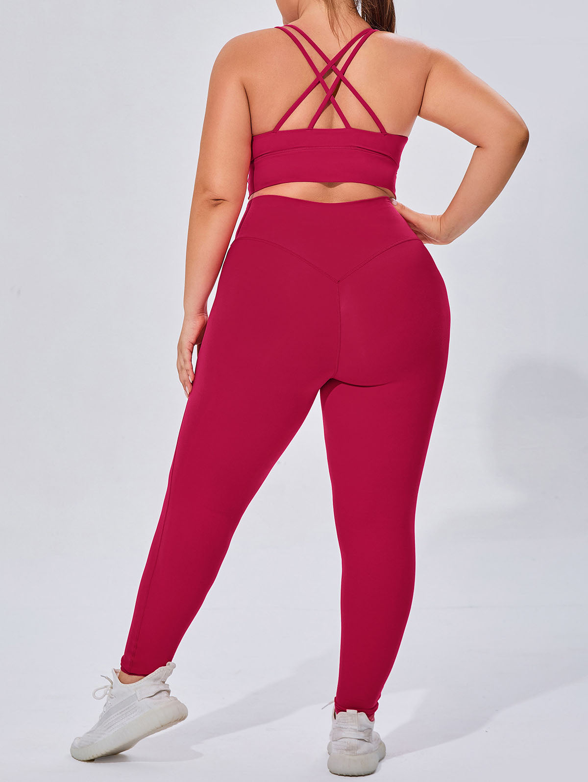 Workout Sets with Cross Strap Sports Bra and Legging