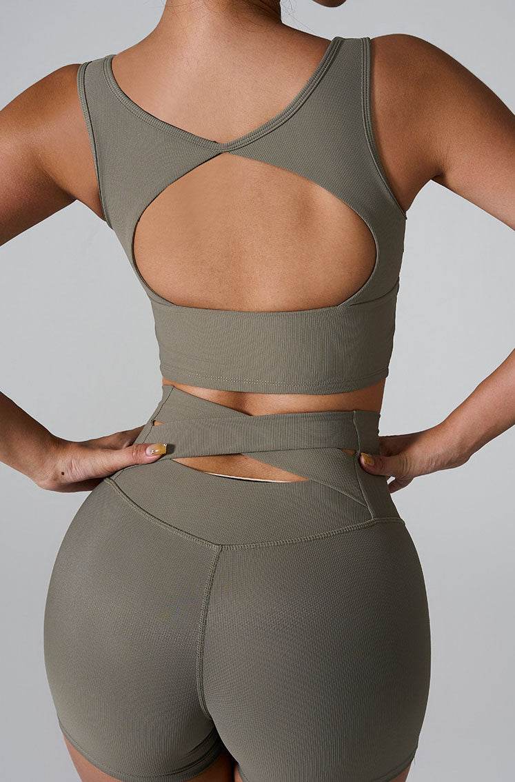 Sleeveless Square Neck Workout Yoga Training Crop Tank Top