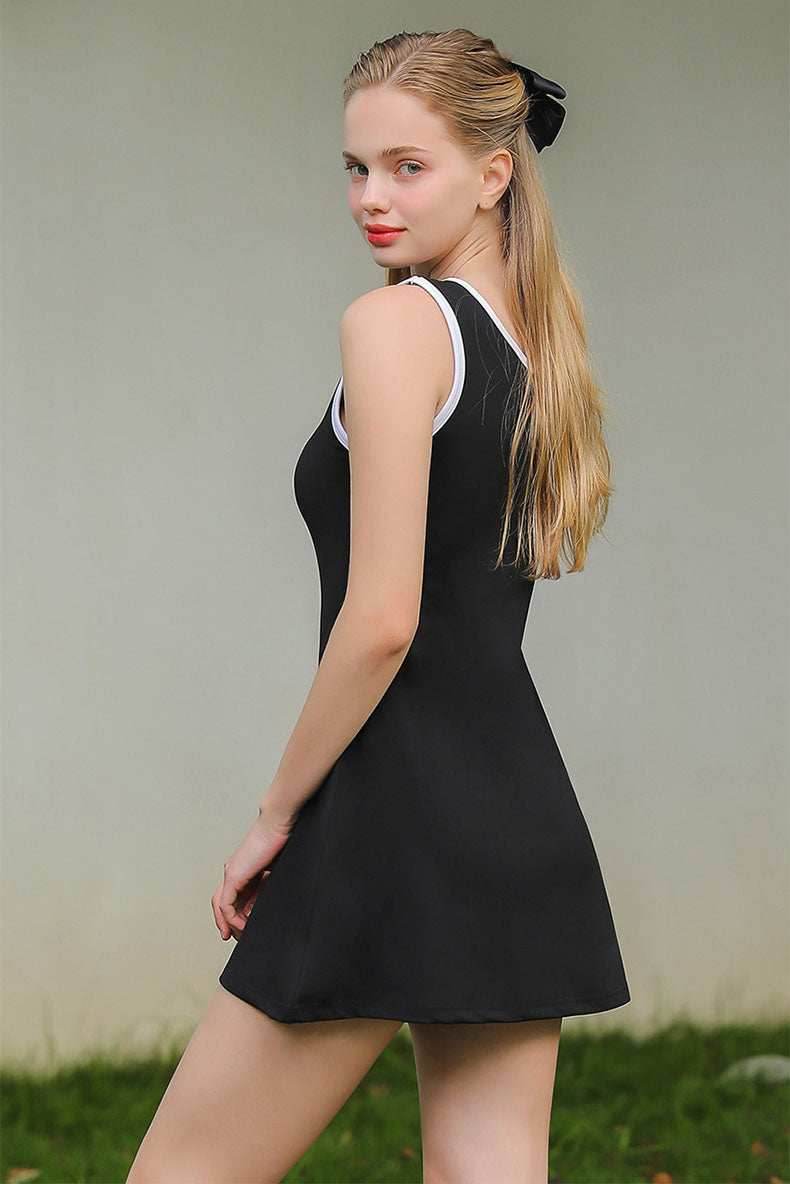 One Piece Sleeveless Tennis Dress With Pad -