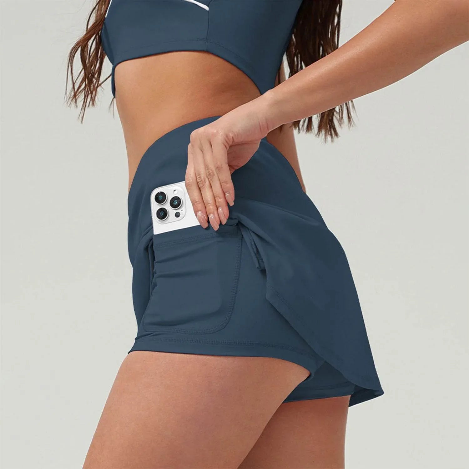 Side Split Golf Skirts with Short and Pockets -