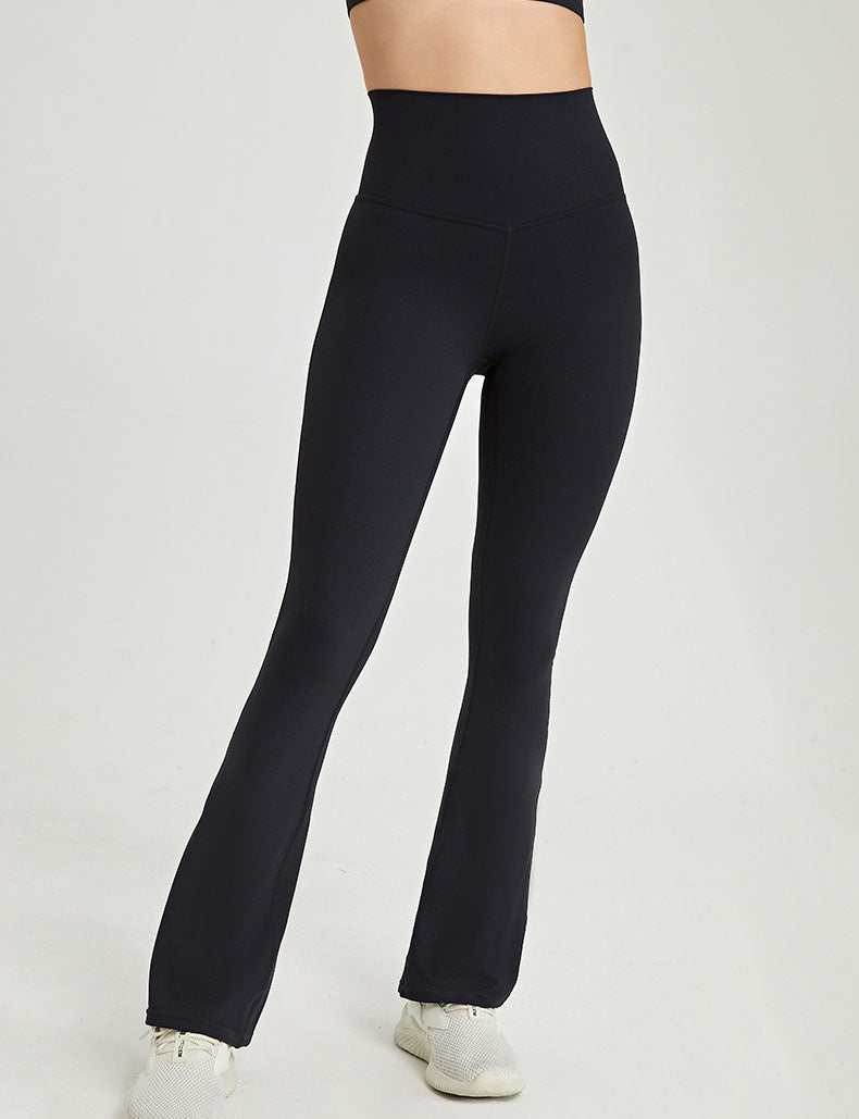 Cross Back Yoga Flare Leggings - Black