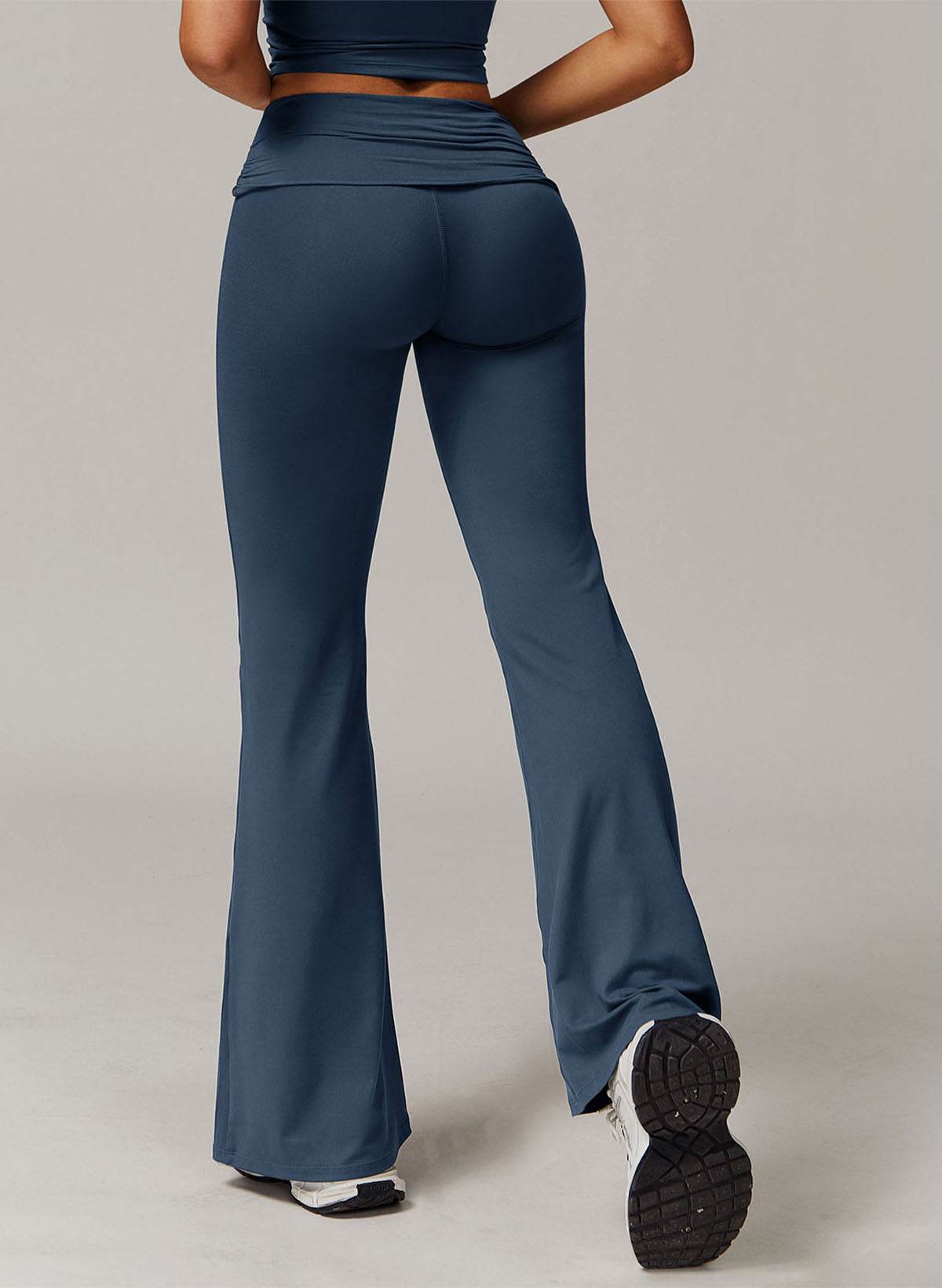 High Waisted Tummy Control Wide Leg Flare Fitness Pants