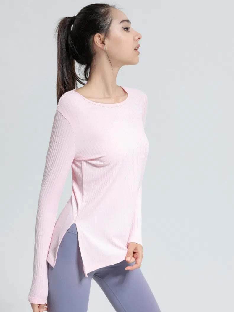Long Sleeve Ribbed Sports T-Shirts