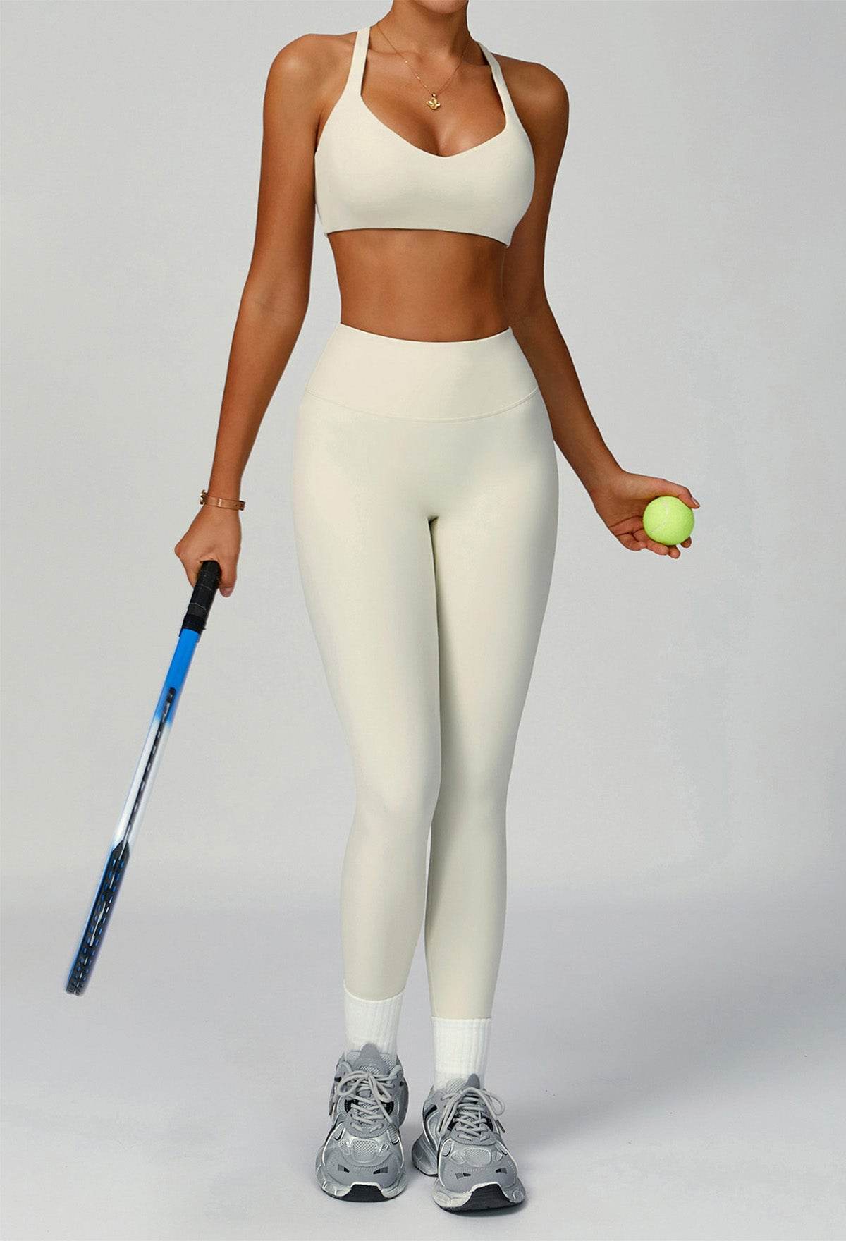 Activewear Set with X Shaped Back Sport Bra and Legging