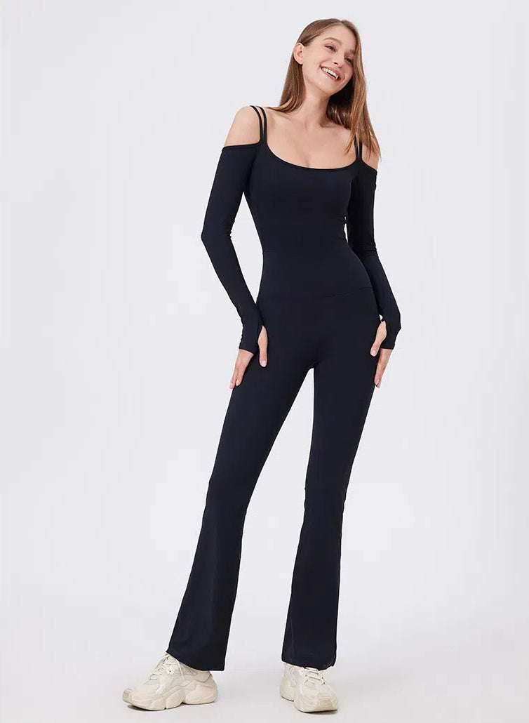 Long Sleeve Strapless Sports Jumpsuit