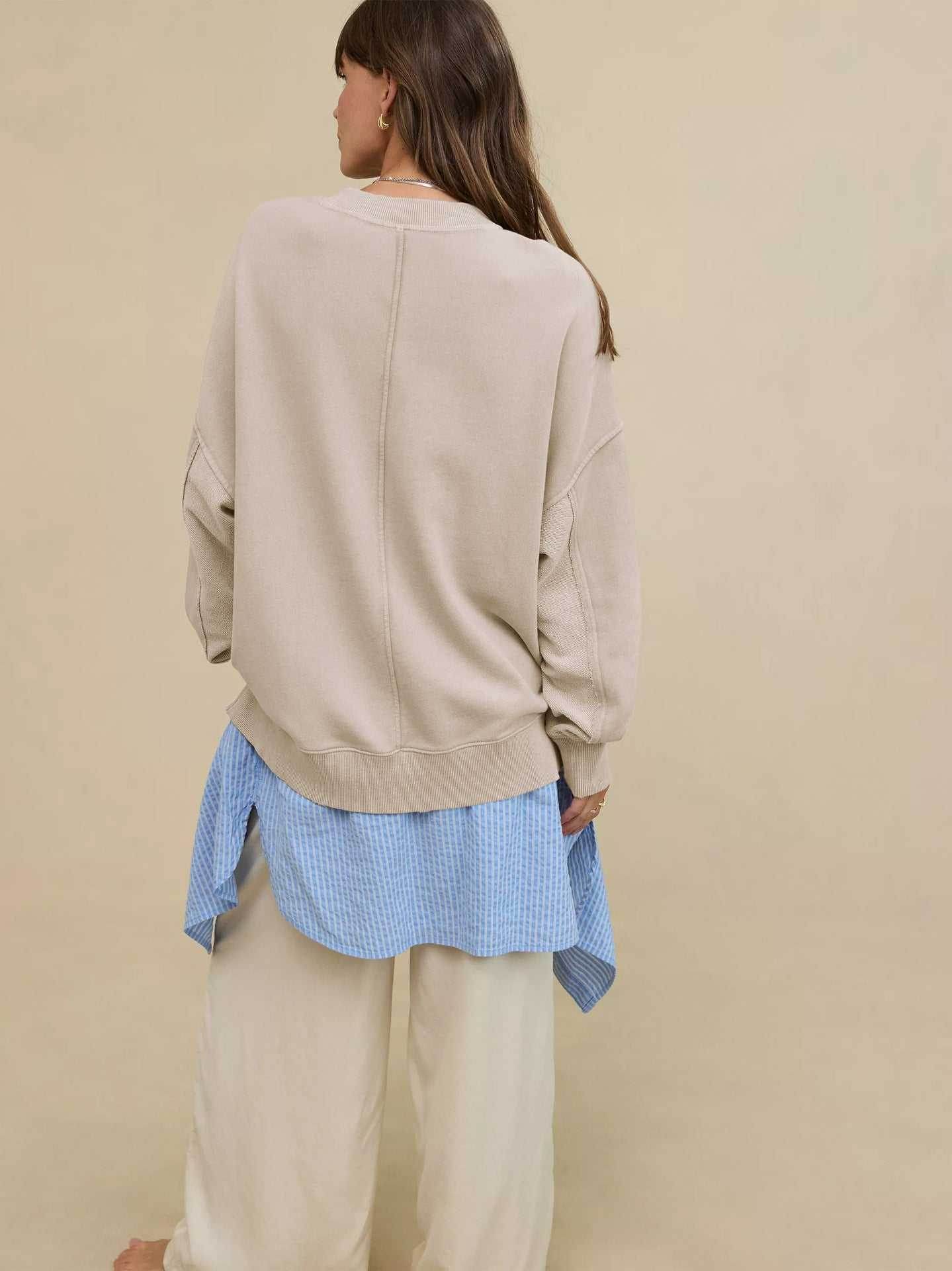 Long Sleeve Loose Crew Neck Sweatshirts