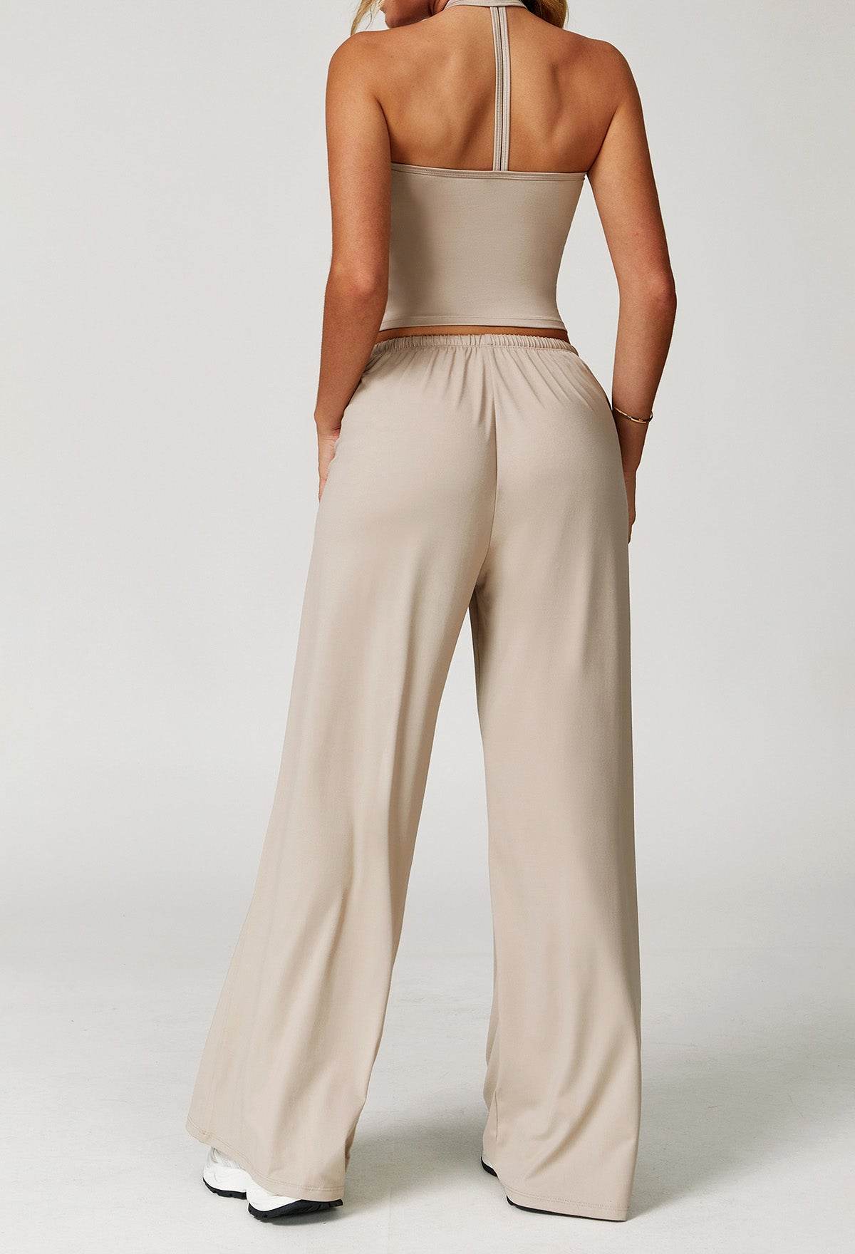 Activewear Wear with Tank Top and Wide Leg Lounge Pants -
