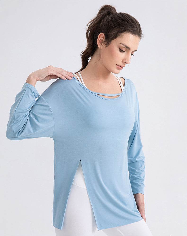 Long Sleeve Tops Loose Fit Yoga Shirts