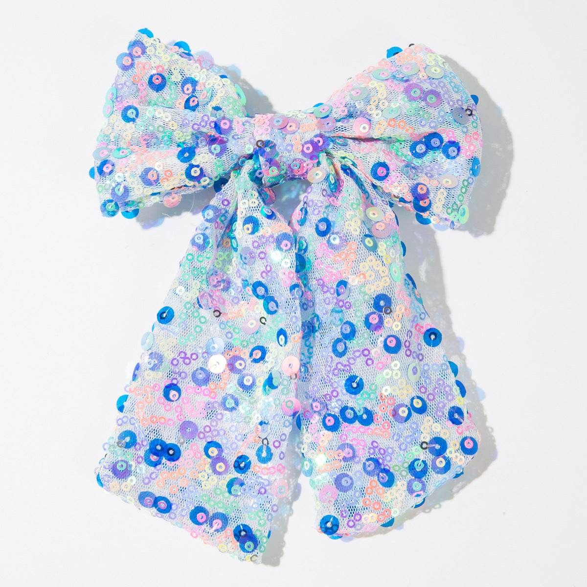Glitter Hair Bow Clip Sequin Hair Accessories with Long Tail