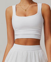Low Square Neck Cropped Yoga Tank Top