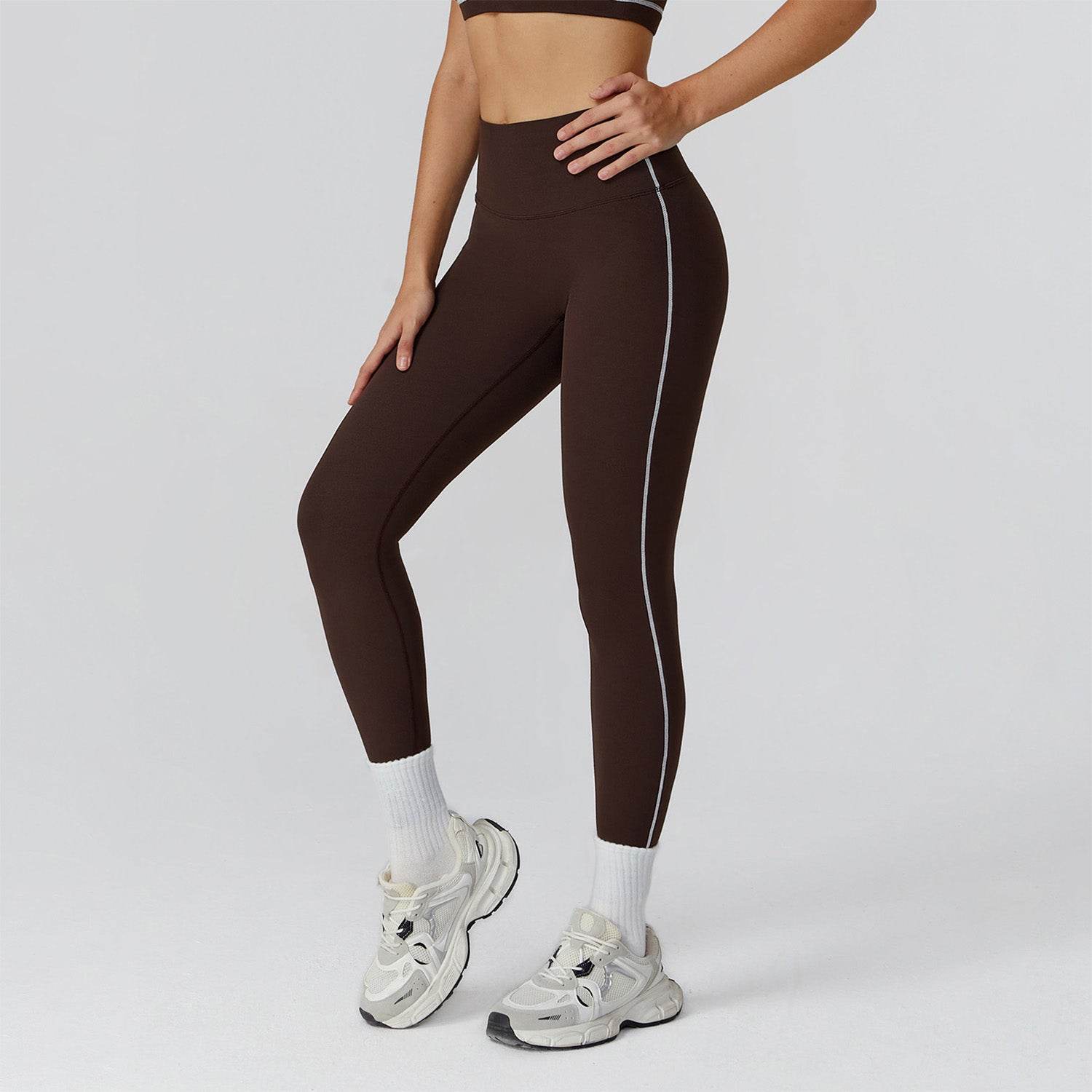 Color Block Athletic Legging High Waist Running Tights