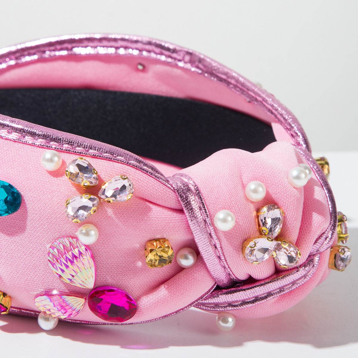 Seaside Vacation Headband with Pearl Diamond Rhinestone Shell Conch
