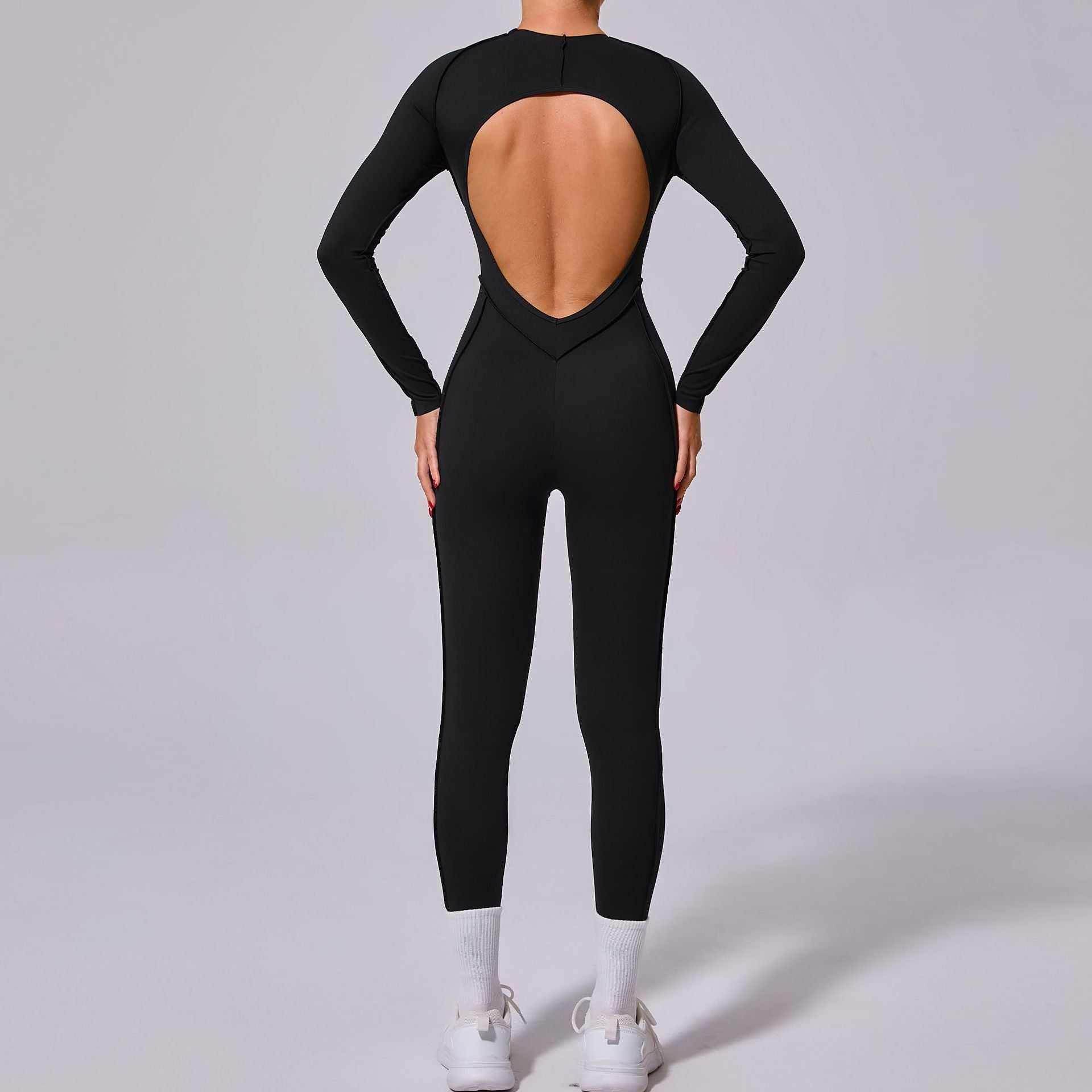 Long Sleeve Backless Yoga Jumpsuits -