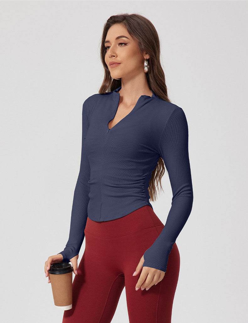 Half Zipper Long Sleeve Yoga T-Shirt