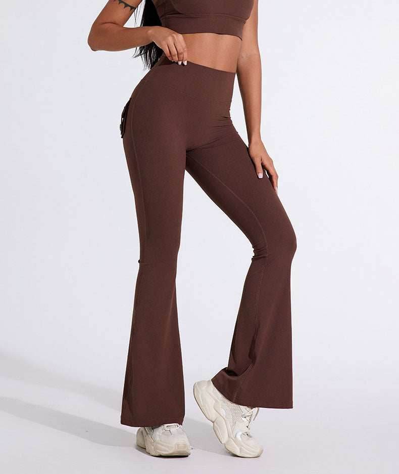 High Waist Yoga Flared Pant With Tooling Pocket