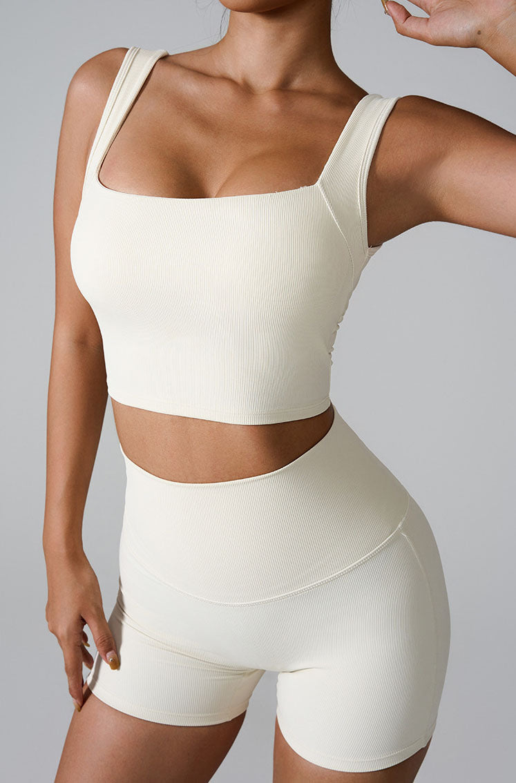 Sleeveless Square Neck Workout Yoga Training Crop Tank Top