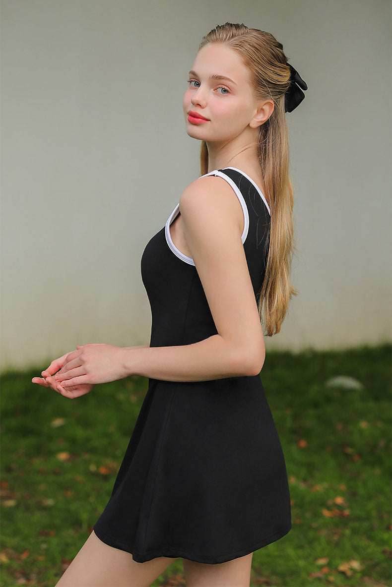 One Piece Sleeveless Tennis Dress With Pad -